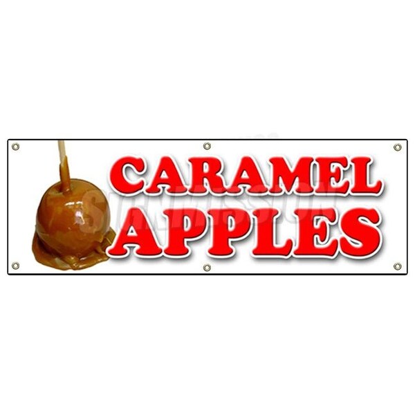 Signmission CARAMEL APPLES BANNER SIGN candy apple cart signs fresh candy fruit produce B-72 Caramel Apples - main